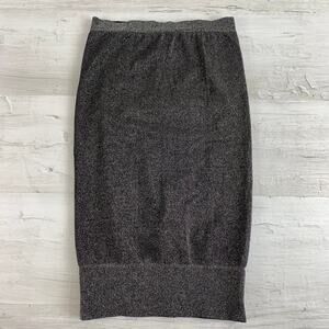 Charlotte Russe Lounge Black Silver Shimmer Tube Top S/M